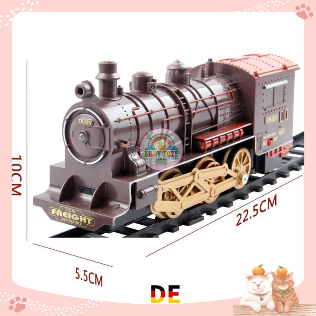 Bộ Đồ Chơi Tàu Hỏa CLASSIC TRAIN Chạy PIN, Cỡ Lớn, Mô Phỏng Khói Đèn, Đường Ray 126x84cm, Dòng Cao Cấp