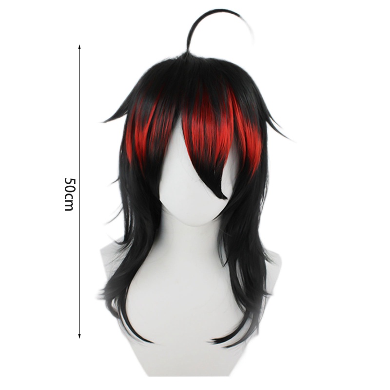 Bộ Tóc Giả Dài Màu Đen Đỏ Dùng Hóa Trang Nhân Vật VTuber Vox Akuma