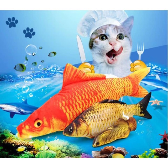 Đồ chơi Catnip cho mèo hình cá 3D nhồi bông