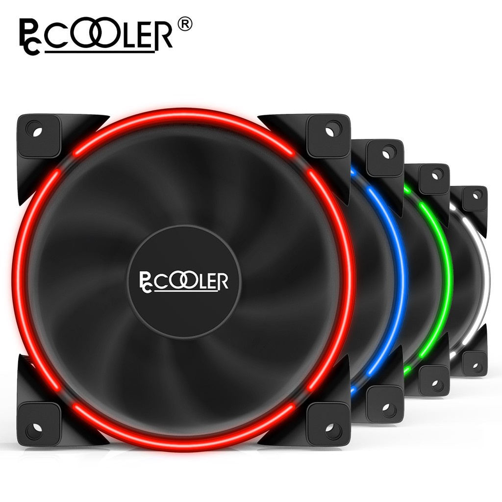 Quạt tản nhiệt PCCooler CORONA 120mm PWM chạy êm có đèn LED cho máy tính bàn/máy tính laptop