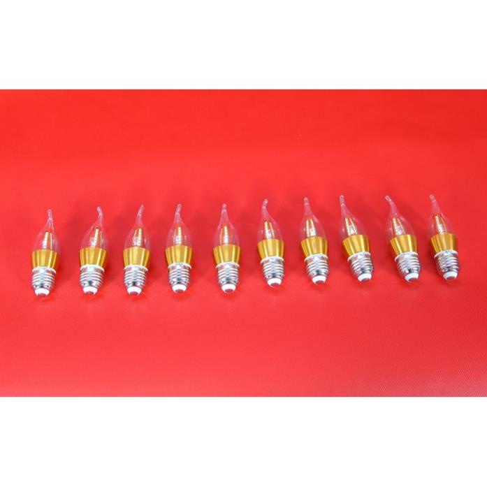 Bộ 3 bóng đèn LED C35 4w hình nến viền vàng đui E27