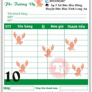 Hóa đơn 1 liên  in theo yêu cầu