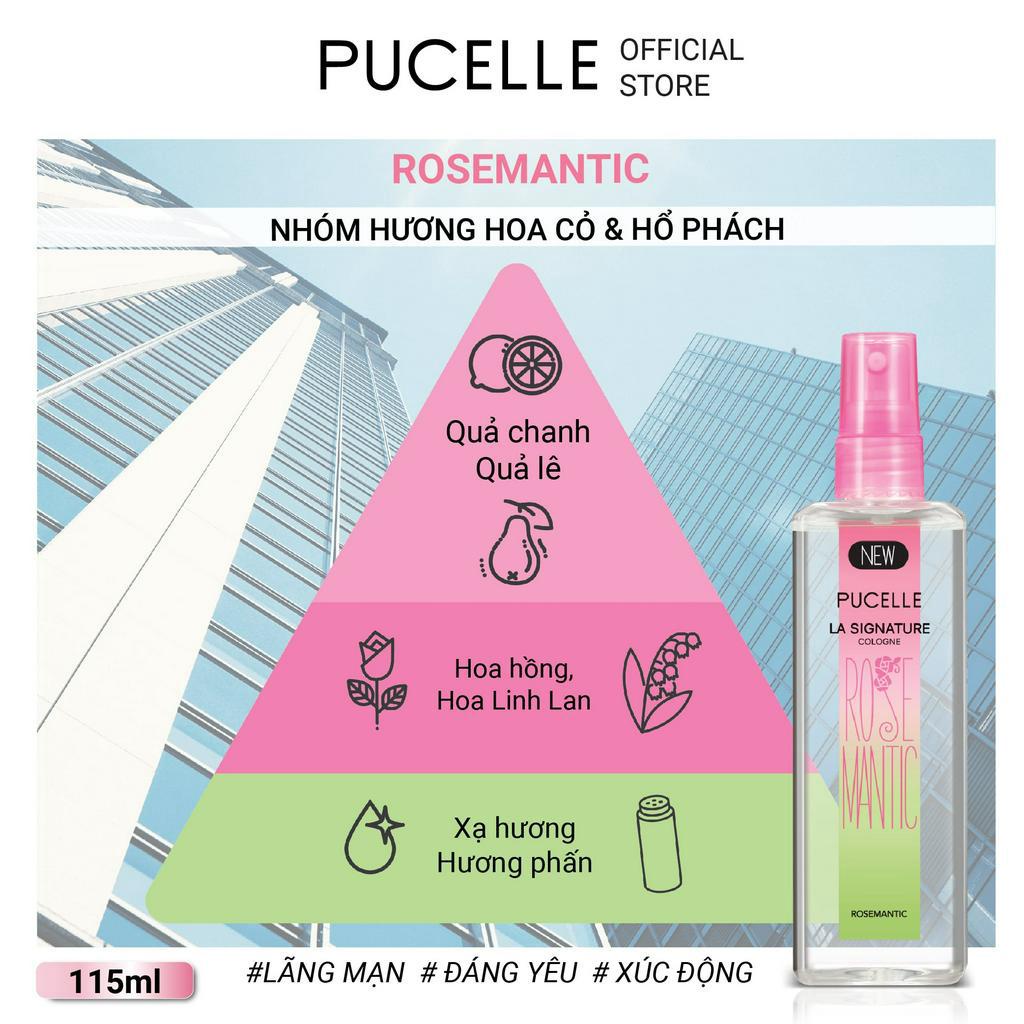 Nước hoa nữ PUCELLE La Signature Cologne Rosemantic 115ml hương Hoa và hương Phấn