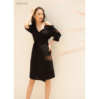 Đầm sơ mi vạt xéo GUMAC MS08961_DEN
