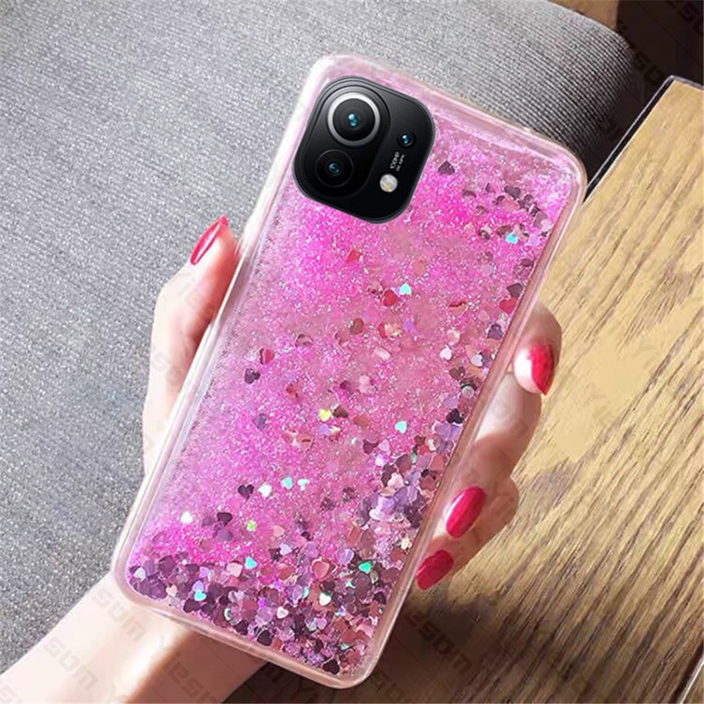Ốp điện thoại silicon mềm phối kim tuyến nước cho Xiaomi Mi 11T 10T Pro 11 Lite POCO F3 M3 X3 NFC Pro X3 GT