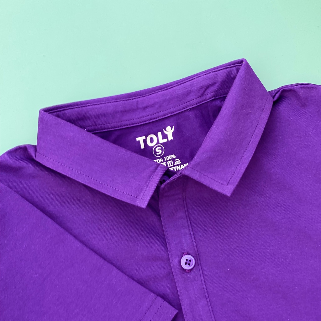 Áo thun nữ Cổ Sơ Mi (Cổ trụ) TOLI, chất cotton 4 chiều mềm mịn, co dãn Màu Tím