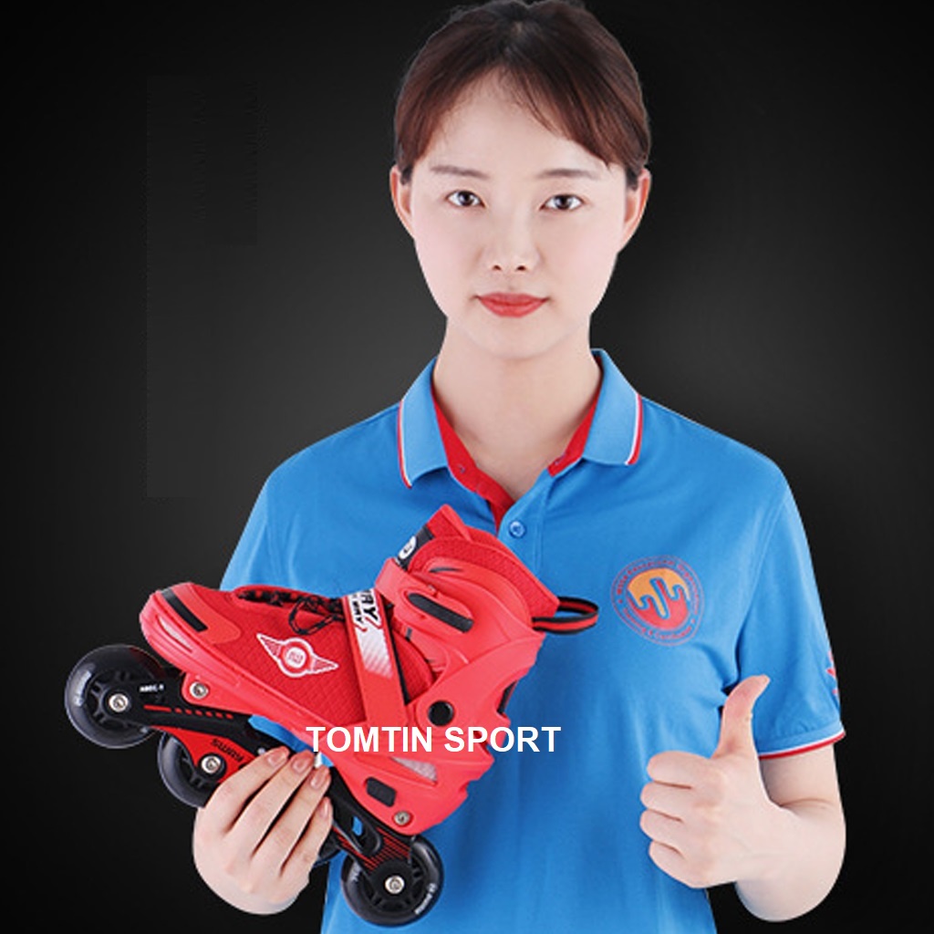 Giày trượt patin sáng led mẫu mới SWAY, tặng kèm bảo hộ chân tay, bánh cao su trượt mượt và êm TOMTIN SPORT