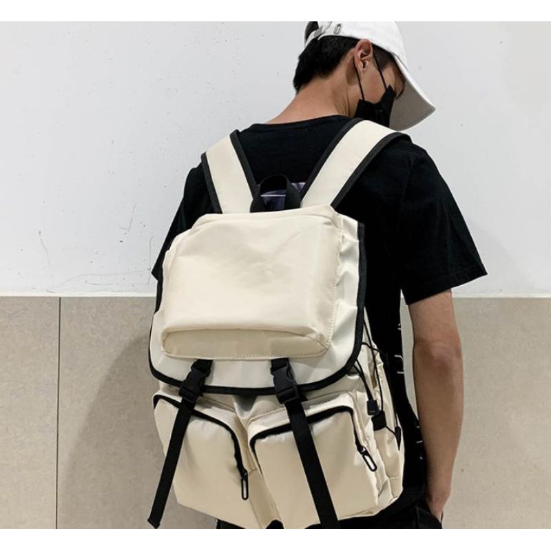Balo nam đi học cỡ to siêu ngầu Style Unisex đẹp độc rẻ dáng hộp phong cách Nhật Bản