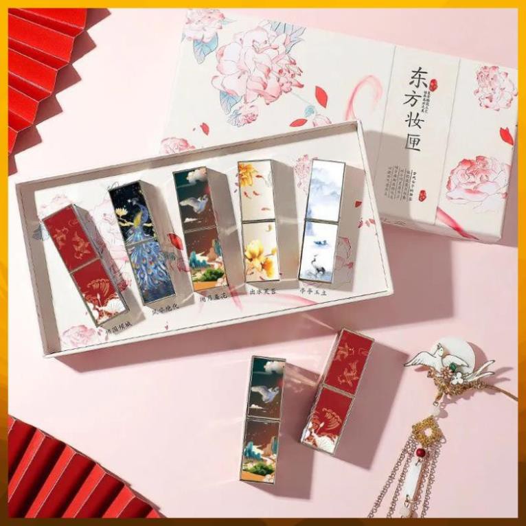 【Hàng Cao Cấp】Son Môi Cao Cấp- Son Set 5 Cây Son Thỏi Màu Lì Siêu Đẹp-Siêu Cá Tính,Không Chì Không Độc Hại-MS014