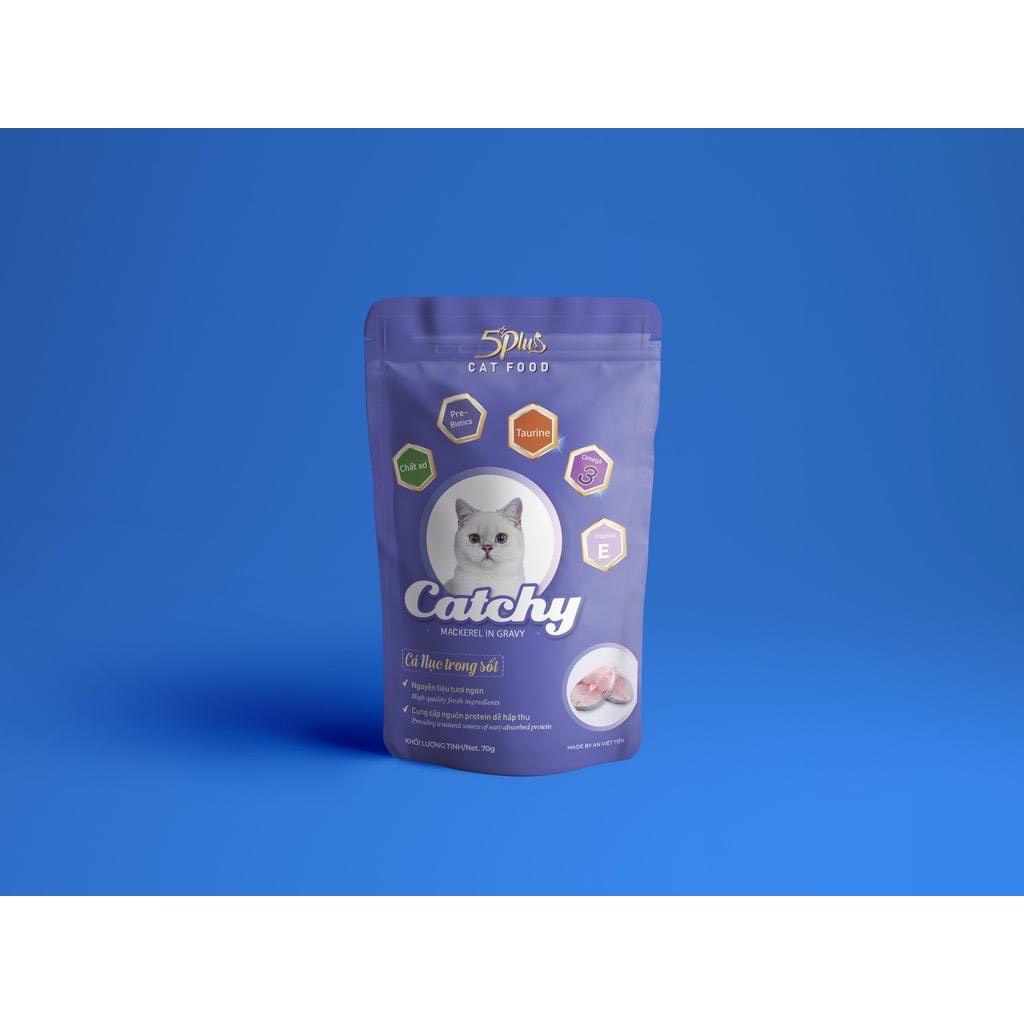 Pate Catchy dành cho mèo cưng dạng gói 70g nhiều vị