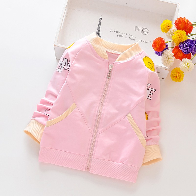 Áo khoác tay dài có dây kéo cho bé gái 2-6 tuổi