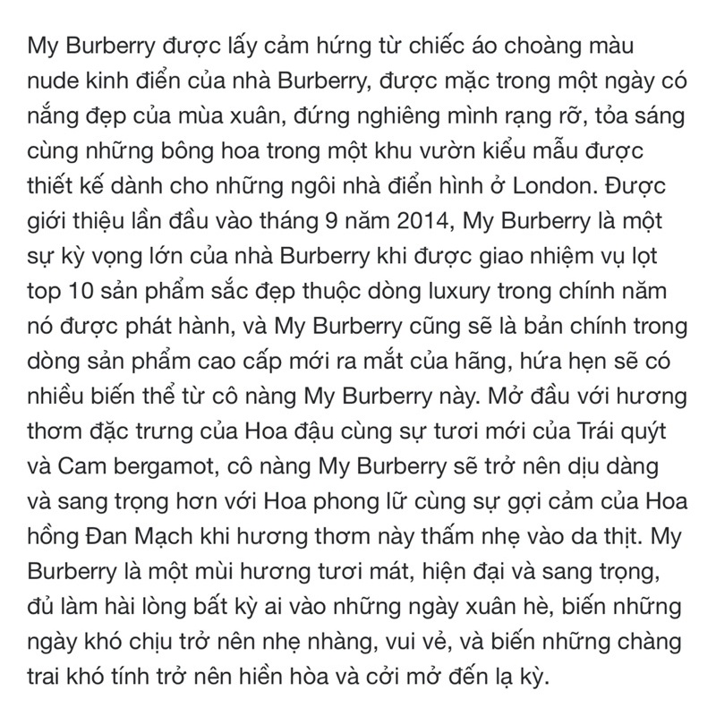 BBRY • My BBRY ( Vàng ) - Eau de Parfum - 10ML Nước Hoa Chính Hãng