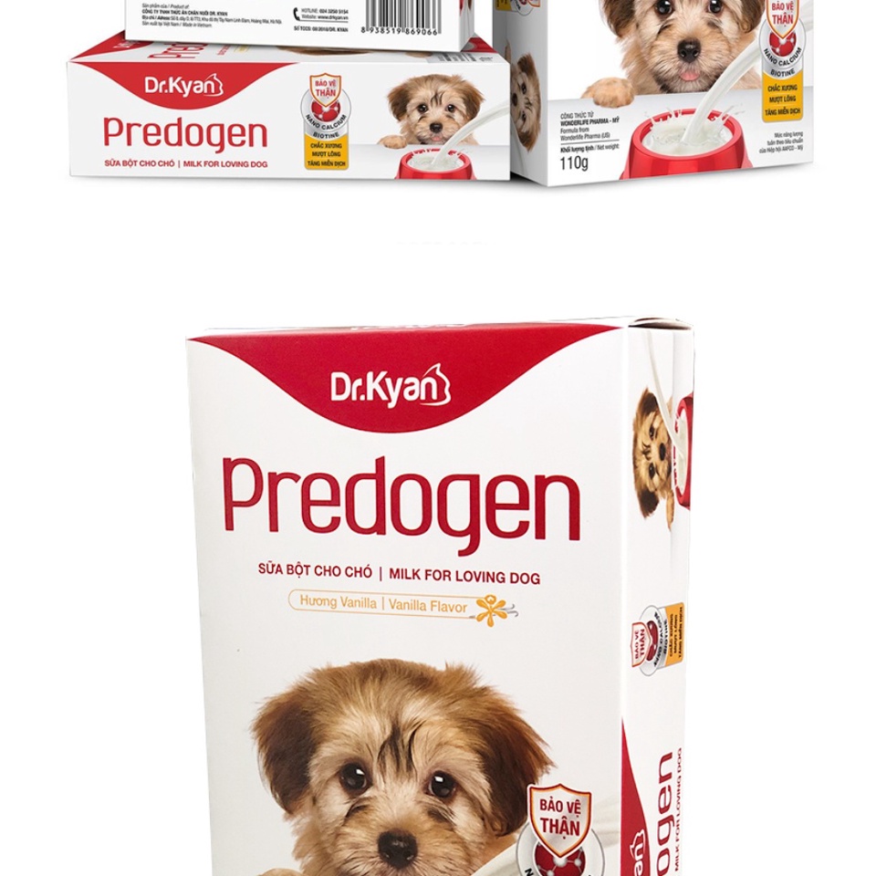 Sữa Bột cao cấp Dinh Dưỡng cho chó Predogen Dr.Kyan Hộp -110g
