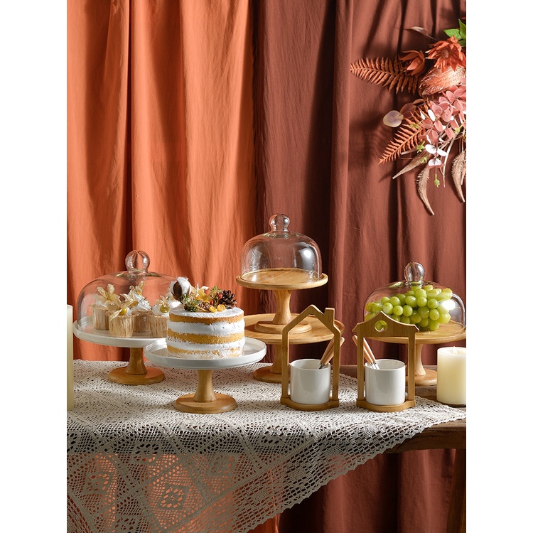 Đế Bánh Tròn Đẹp Có Nắp Thủy Tinh, Đĩa Bánh Sinh Nhật, Chảo Bánh, Đế Bánh Snack, Đĩa Bánh, Bộ Bánh