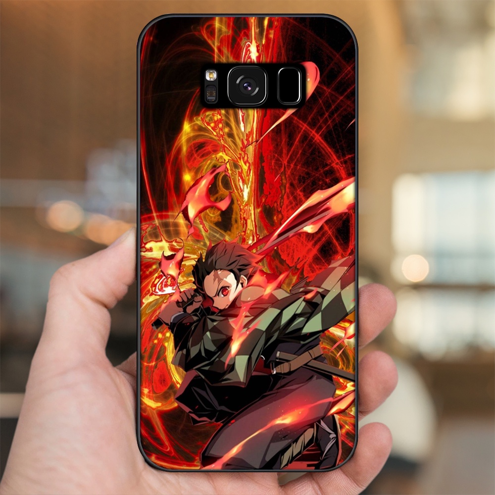 Ốp lưng Samsung S8, S8 Plus viền đen in hình Tanjiro Kimetsu No Yaiba