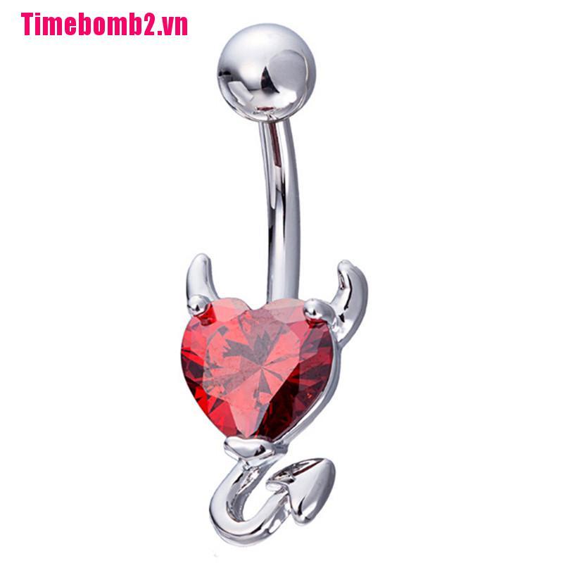 ### Khuyên Rốn Hình Trái Tim Đính Đá Pha Lê