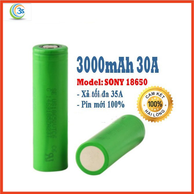 Pin 18650 cell sony 3000mah xả 30A