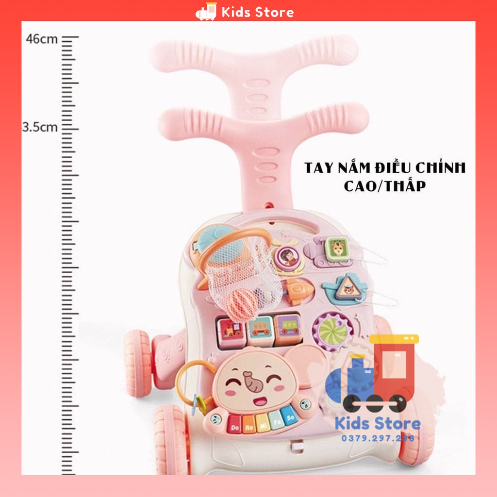 Xe Tập Đi 2 trong 1 cho Bé - Chống vòng Kiềng - màu Xanh/Hồng