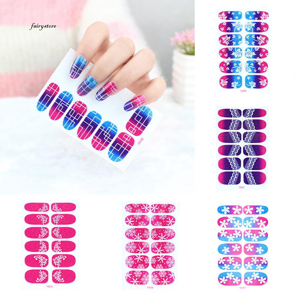 Set 12 tấm decal họa tiết hoa , ngôi sao dán móng nghệ thuật