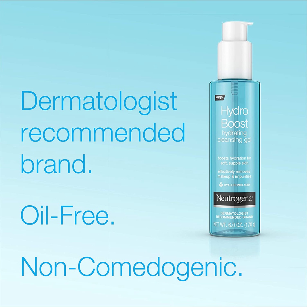 Sữa Rửa Mặt Neutrogena Hydro Boost Hydrating Gel Facial Cleanser & Makeup Remover Face Wash 6oz 170ml