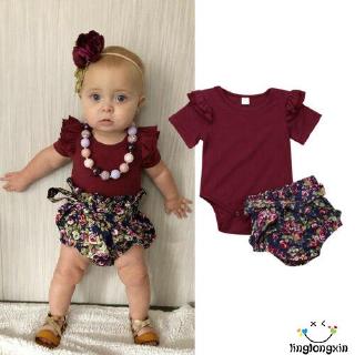 ♚➔❤Summer Newborn Infant Baby Girl Clothes Floral PP Outfits Set