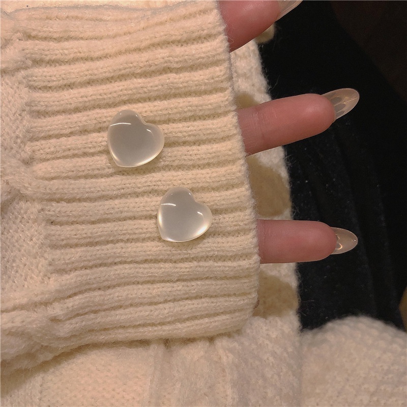 Khuyên Tai Opal Hình Trái Tim Siêu Nữ Tính Phong Cách Mới 2022
