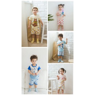 Bộ quần áo tay ngắn quần short cotton hữu cơ chính hãng Puco,Vovo Hàn Quốc mặc nhà cho bé trai và bé gái