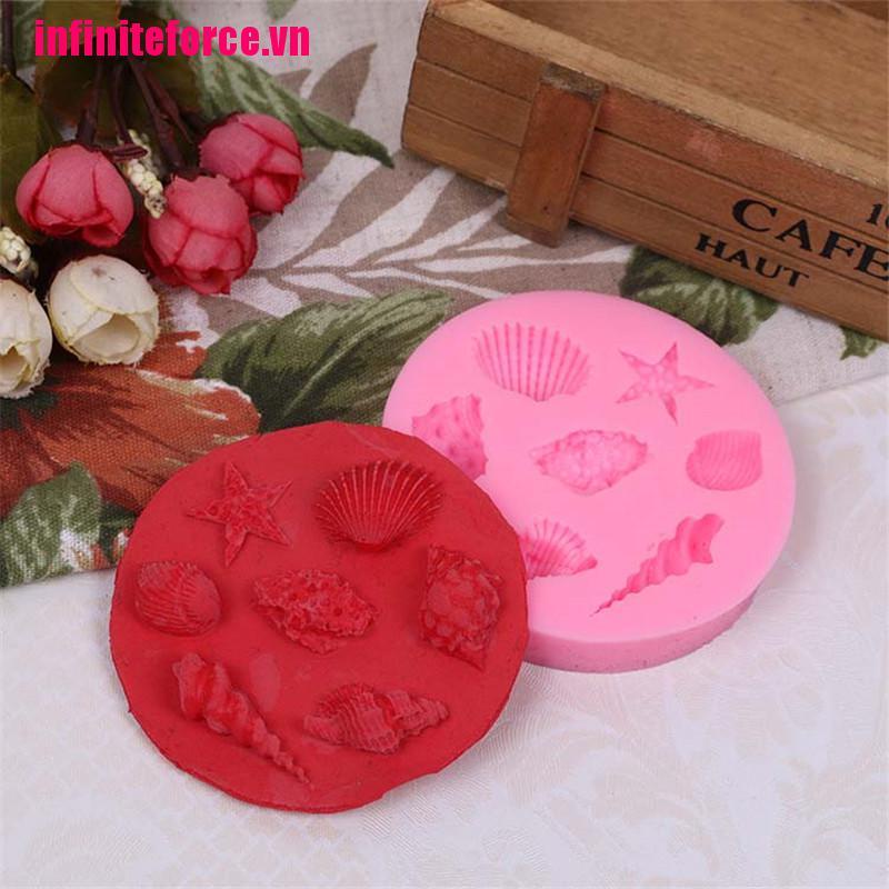 Khuôn Silicone Làm Bánh Hình Vỏ Sò / Biển 3d