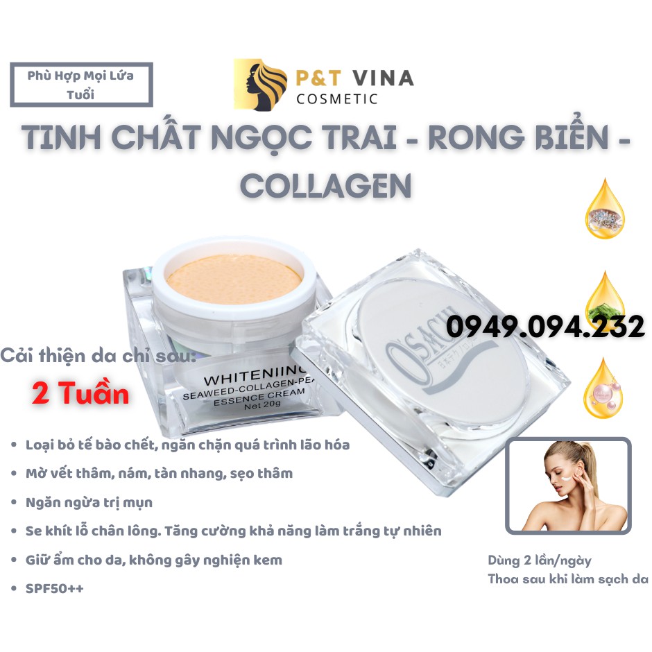 [Chính Hãng] Kem Dưỡng Trắng Da Ngừa Mụn Mờ Nám Osachi Tinh Chất Ngọc Trai 20g