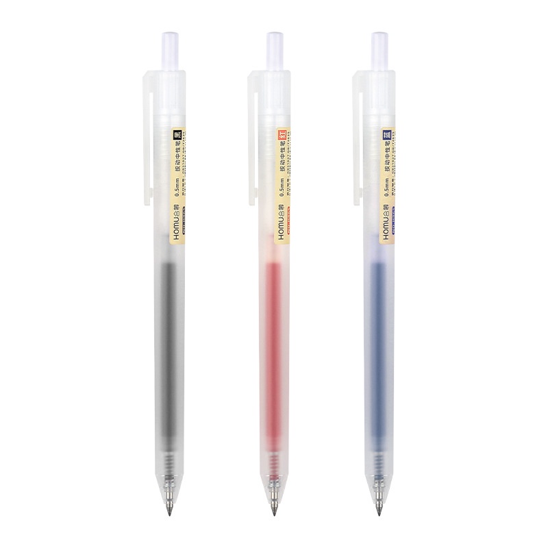 Bút Mực Gel Trong Suốt Ngòi 0.5mm Có Thể Thu Gọn Tiện Dụng Cho Trường Học/Văn Phòng