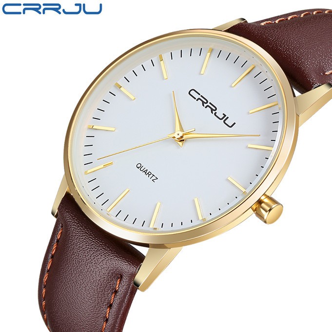 Đồng Hồ CRRJU 2117 Cho Nam Dây Đeo Da Sang Trọng Máy Thạch Anh Cao Cấp