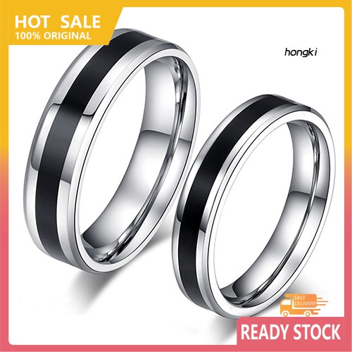 Nhẫn Thép Titan Không Gỉ Màu Đen Thời Trang