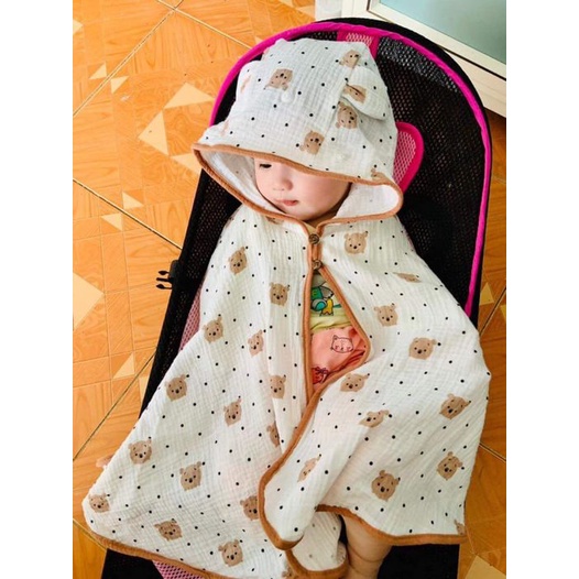 SALE LẺ SIZE - ÁO CHOÀNG XÔ MUSLIN CHO BÉ 0-3T