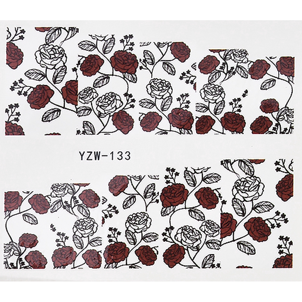 Decal dán trang trí móng tay in họa tiết hoa