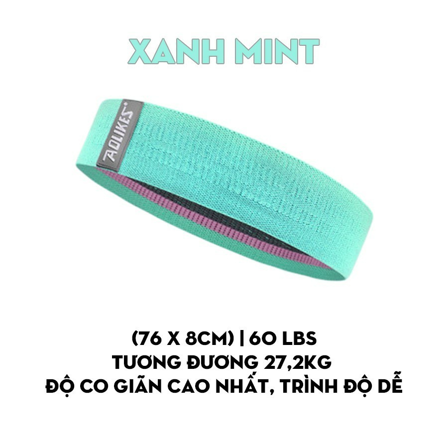 Dây mini band kháng lực tập chân mông Aolikes, dây thun vải tập gym mini band co giãn cao cấp cho nữ