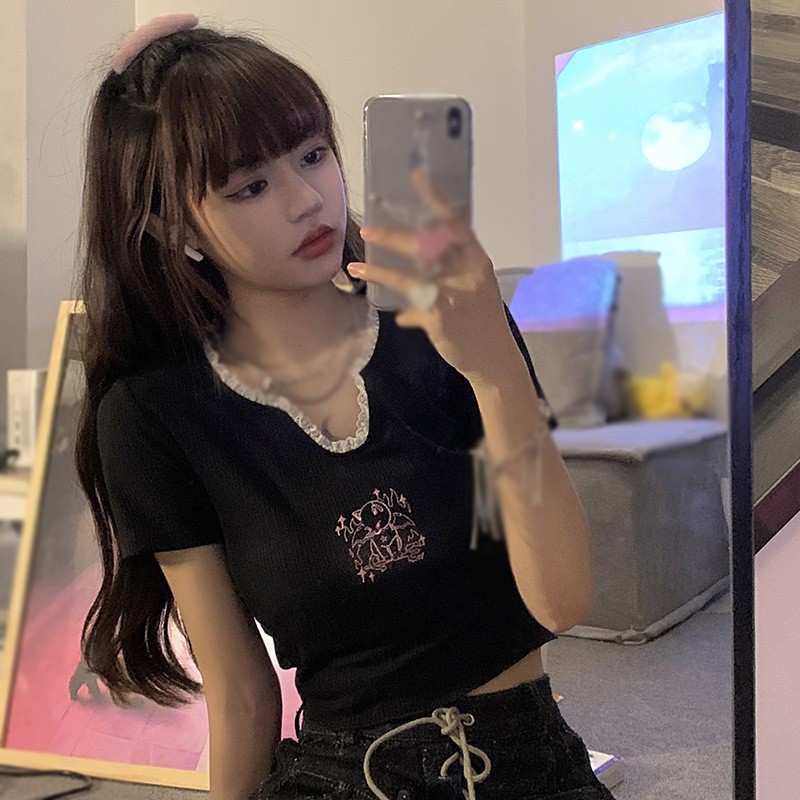 Set Áo Thun Tay Ngắn Cổ Chữ V + Áo Hai Dây Họa Tiết Da Báo Phong Cách Retro Hàn Quốc Cho Nữ