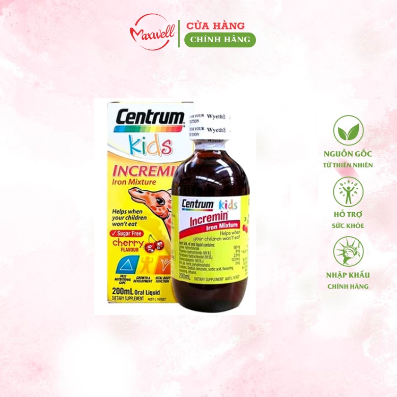 Siro Centrum Kids Incremin Iron Mixture Của Úc 200ml không lo trẻ biếng ăn phải làm sao