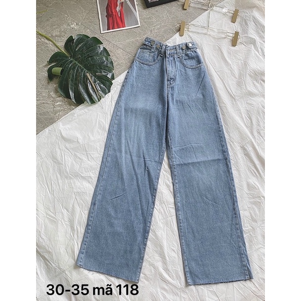 Quần Baggy Jean Nữ Lưng Cao Kiểu Bigsize Đến 80kg Size 30 Đến 35 Hàng VNXK Ms118