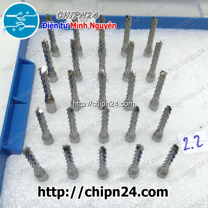 [1 CÂY] Mũi PHAY mạch in CNC HỢP KIM 2.2mm