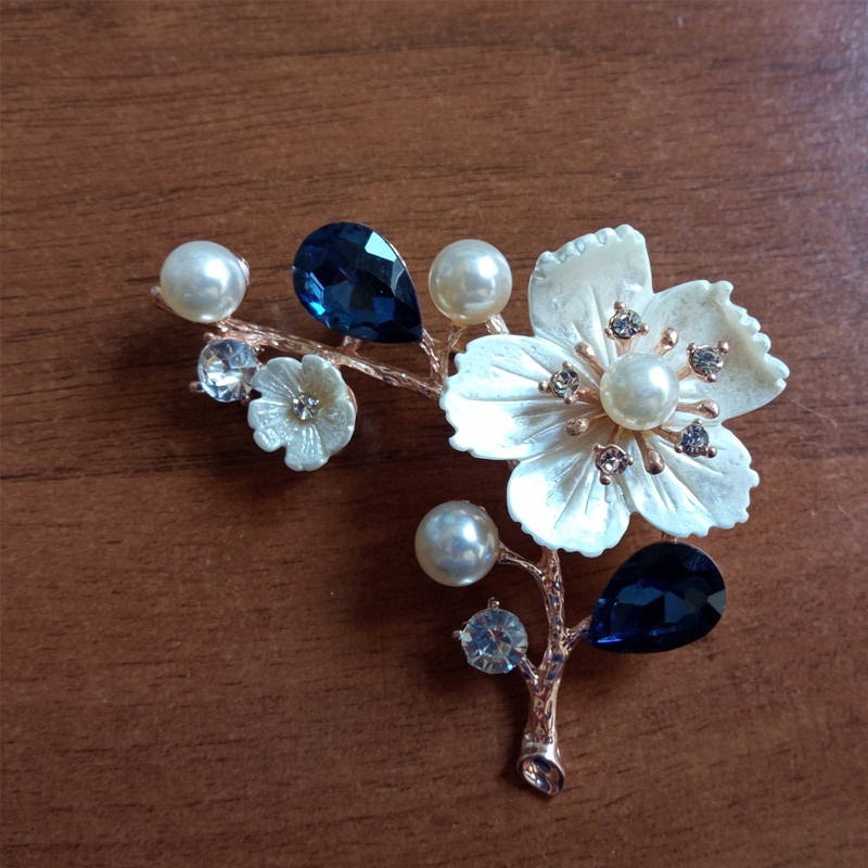 Ghim Cài Áo Hình Vỏ Sò Đính Ngọc Trai Nhân Tạo Thời Trang