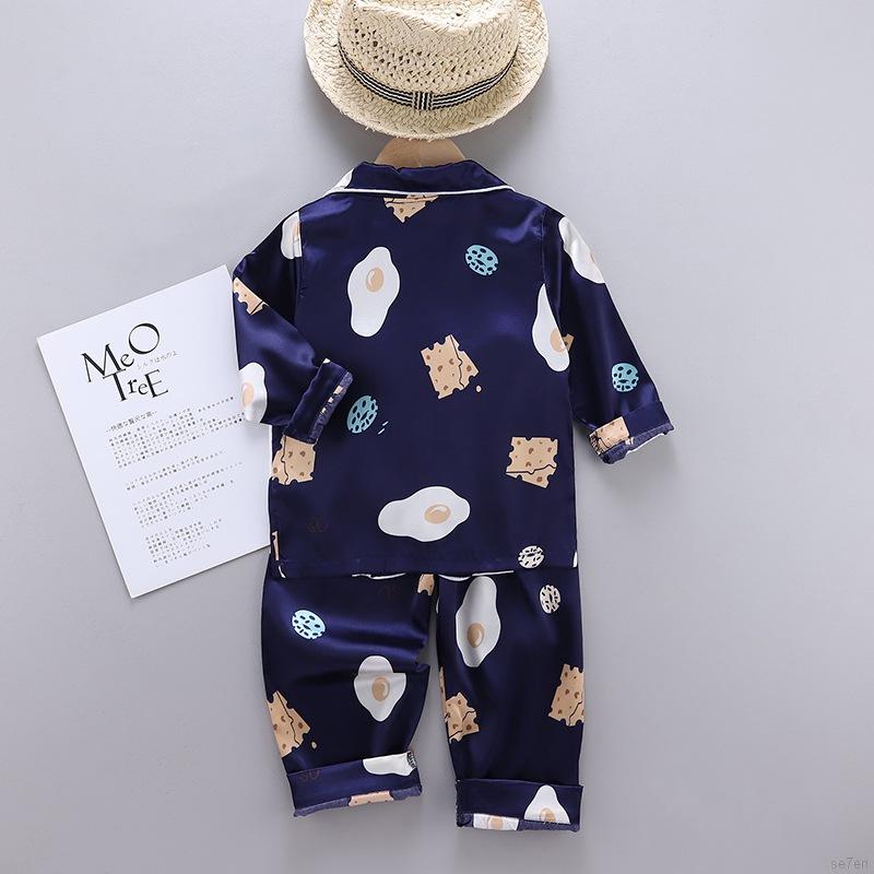 Bộ Quần Áo Ngủ Mùa Hè Tay Ngắn Họa Tiết Phô Mai Dành Cho Trẻ Em Nam Nữ 1-6 Tuổi