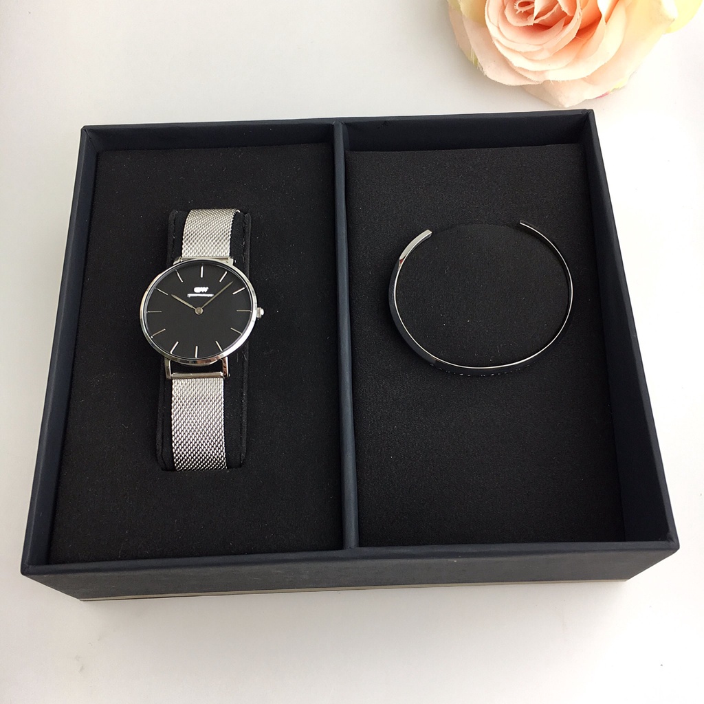 Đồng hồ nữ Daniel Welton Classic Petite Petite Melrose black 32mm & 28mm & Vòng tay D W