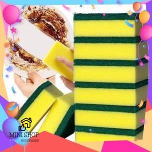 Miếng Rửa 2 Mặt Chén Đĩa Bát Kiêm Cọ Xoong Nồi Chảo 2 In 1