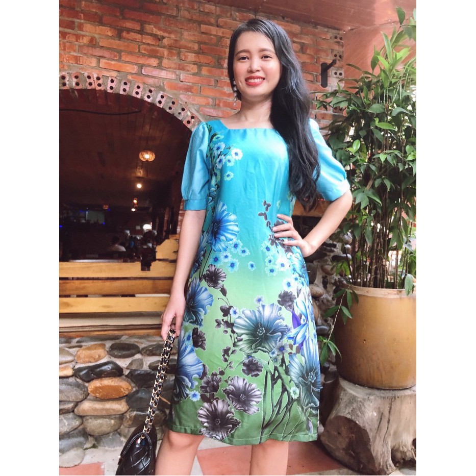 Đầm Suông Họa Tiết Thổ Cẩm Cổ Vuông Misa Fashion Siêu Đẹp, Vải Tốt, Giá Rẻ - MS392