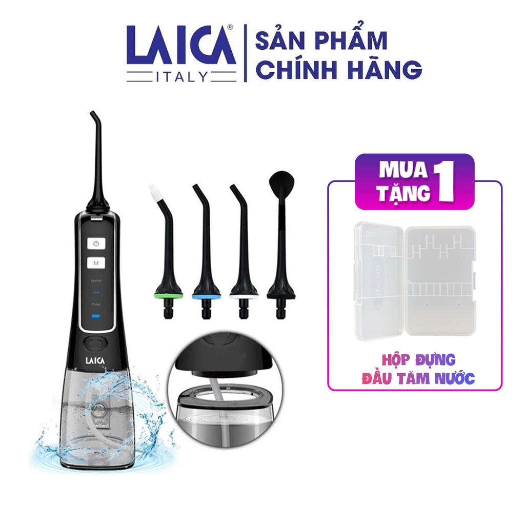 Máy tăm nước LAICA PC4003 - 03 chế độ - 4 đầu kèm theo - Sạc pin