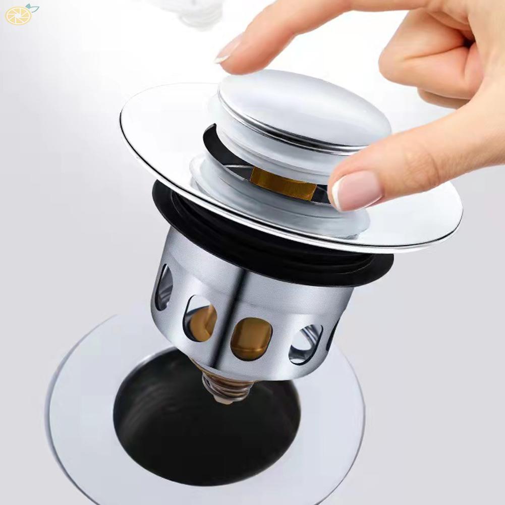 【VARSTR】1xWaterproof Bathroom Sink Plug Stopper Wash Basin Core Pop Up Drain Steel Brass