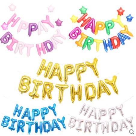 Bộ 13 Quả bong bóng hình chữ Happy Birthday trang trí tiệc sinh nhật