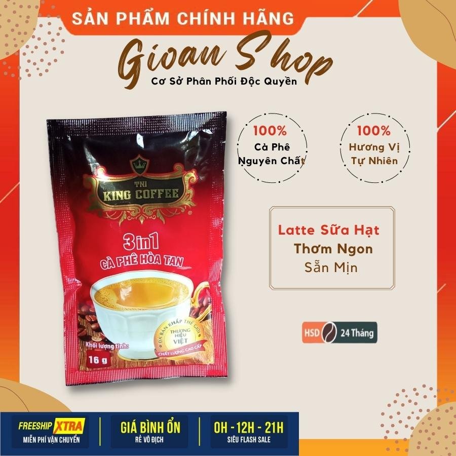 [Mã GROXUAN1 giảm 8% đơn 150K] Cà Phê Sữa Hòa Tan 3 in 1 (16gr x 45 gói) Cafe KING COFFEE | BigBuy360 - bigbuy360.vn