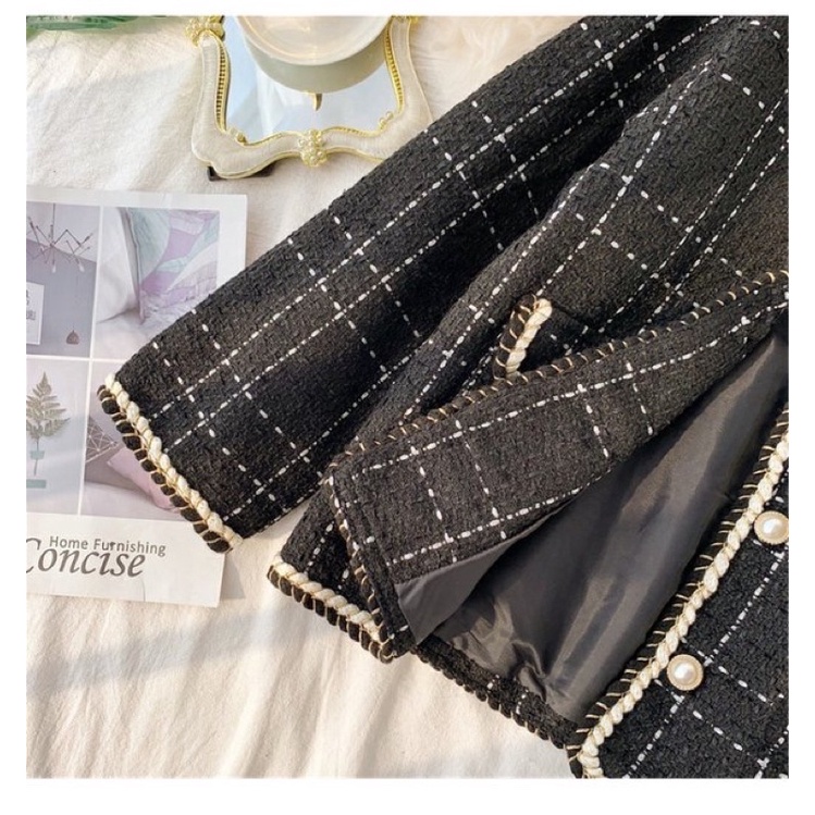 Áo khoác dạ Tweed dày dặn phong cách tiểu thư