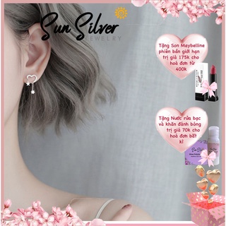 Khuyên Tai Nữ Bạc 925 Ngôi Sao Thả Nữ Tính Thời Trang Cao Cấp Sun Silver